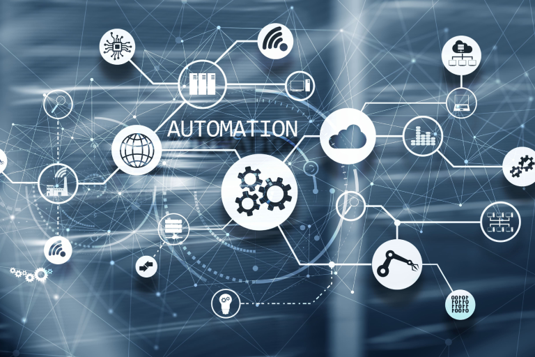 Illustration showcasing the benefits of business automation software. A network of interconnected gears symbolizes streamlined operations and increased efficiency for your business.